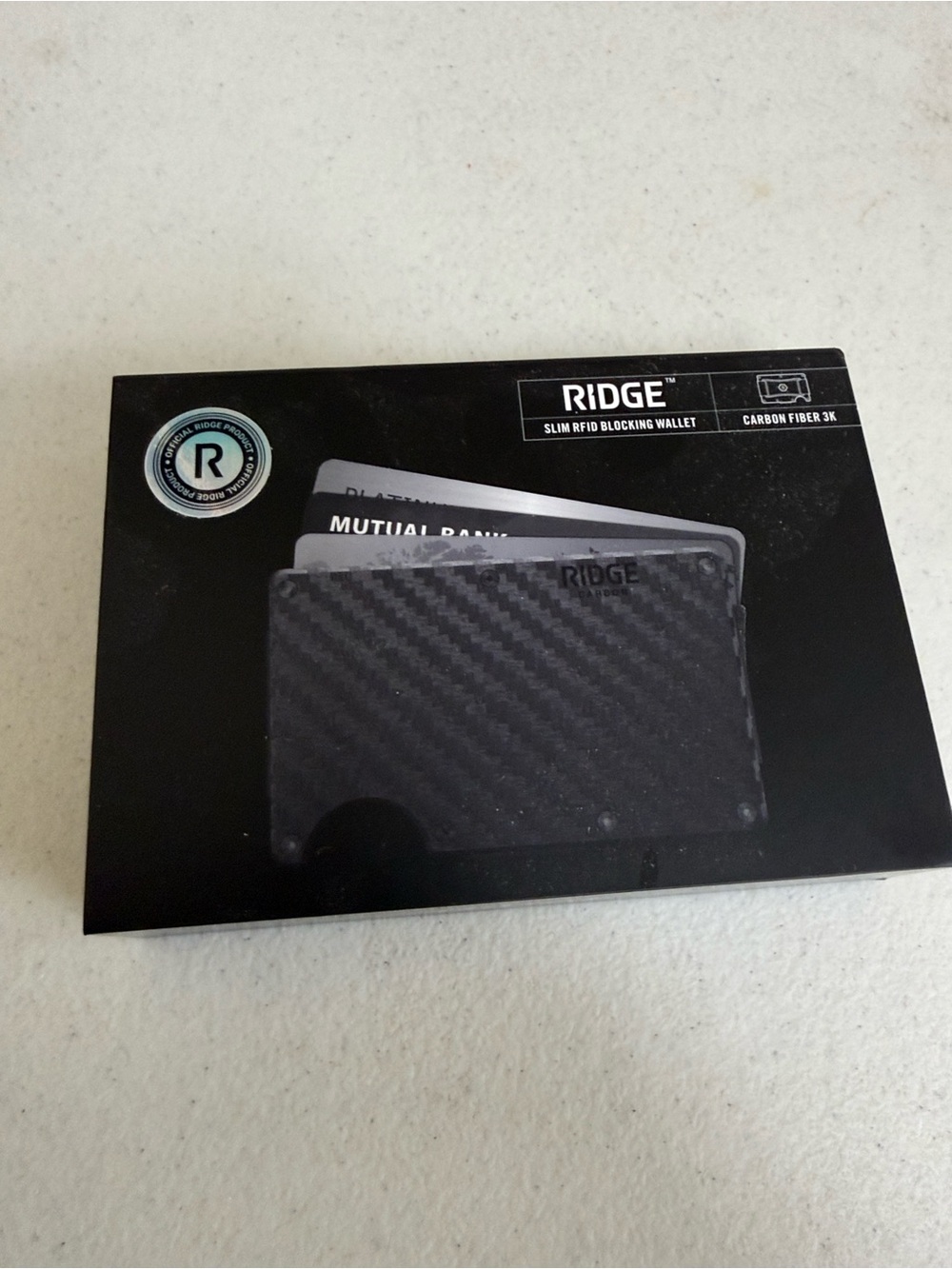 Ridge Carbon Fiber Wallet with Box and Patch - Black - Picture 8 of 10